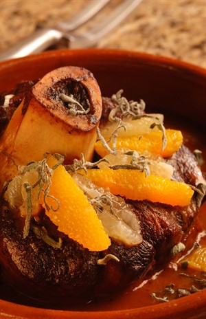 Braised Veal Shanks with Citrus and Sage