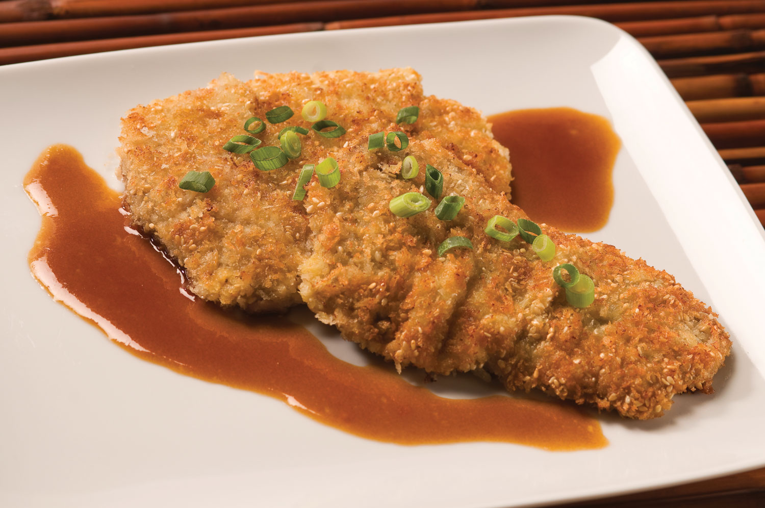 Crispy Sesame Veal with Asian Butter Sauce background image
