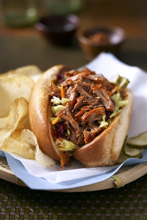 Easy Pulled Veal with Sweet & Savory BBQ Sauce background image