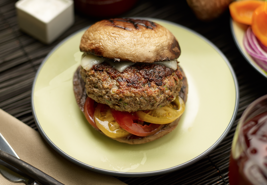 Veal and Portobello Mushroom Blend Burger background image