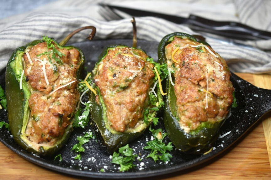 Grilled Meatloaf Stuffed Peppers