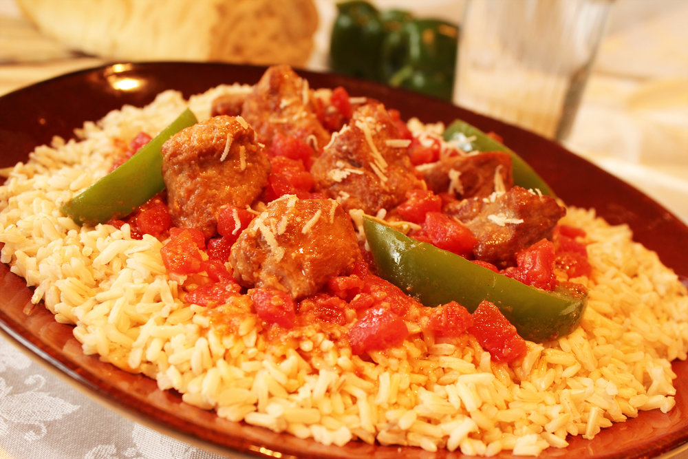 Italian Veal and Pepper Stew over rice