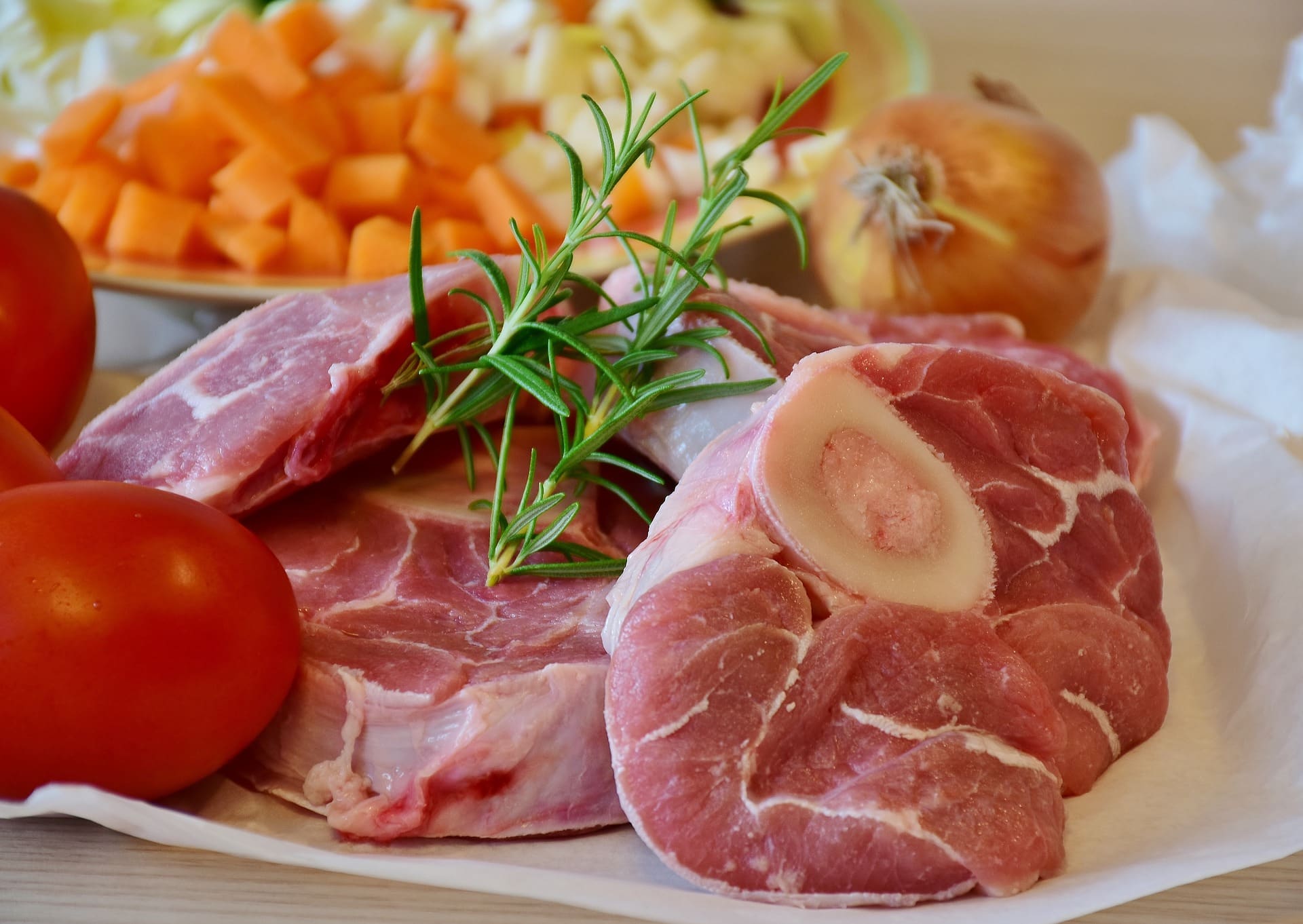 Raw osso buco and ingredients image