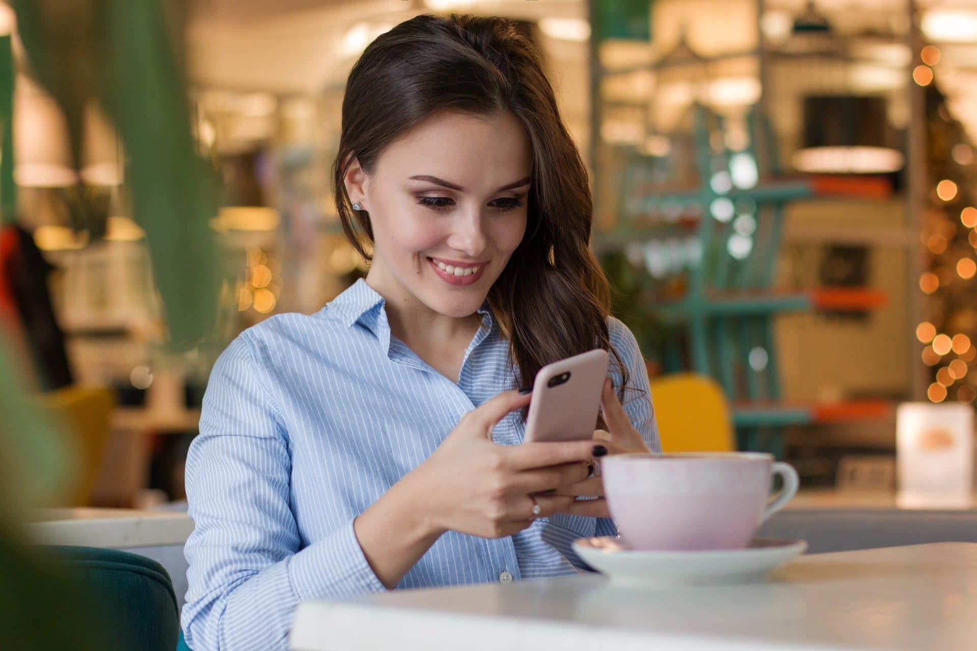 Woman on cell phone stock image