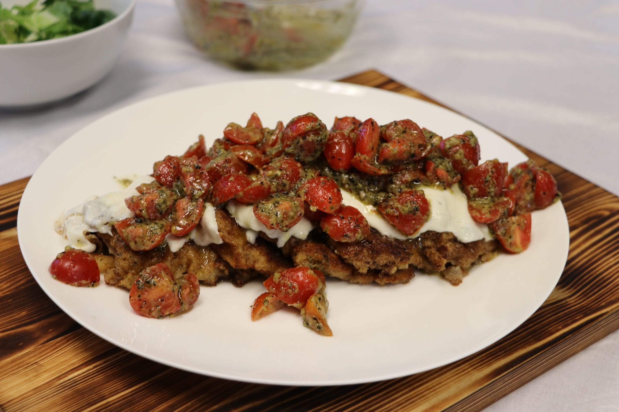 Pesto Caprese Veal Cutlets background image