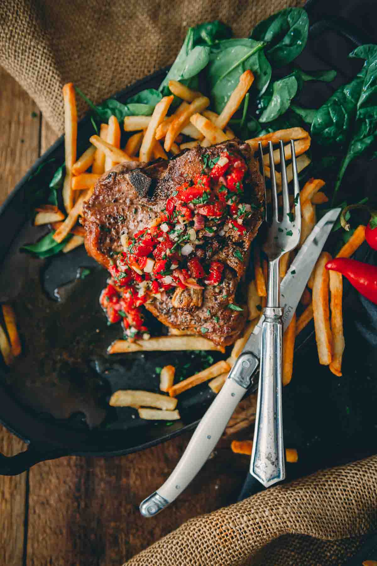 Veal Loin Chops Pan Seared background image