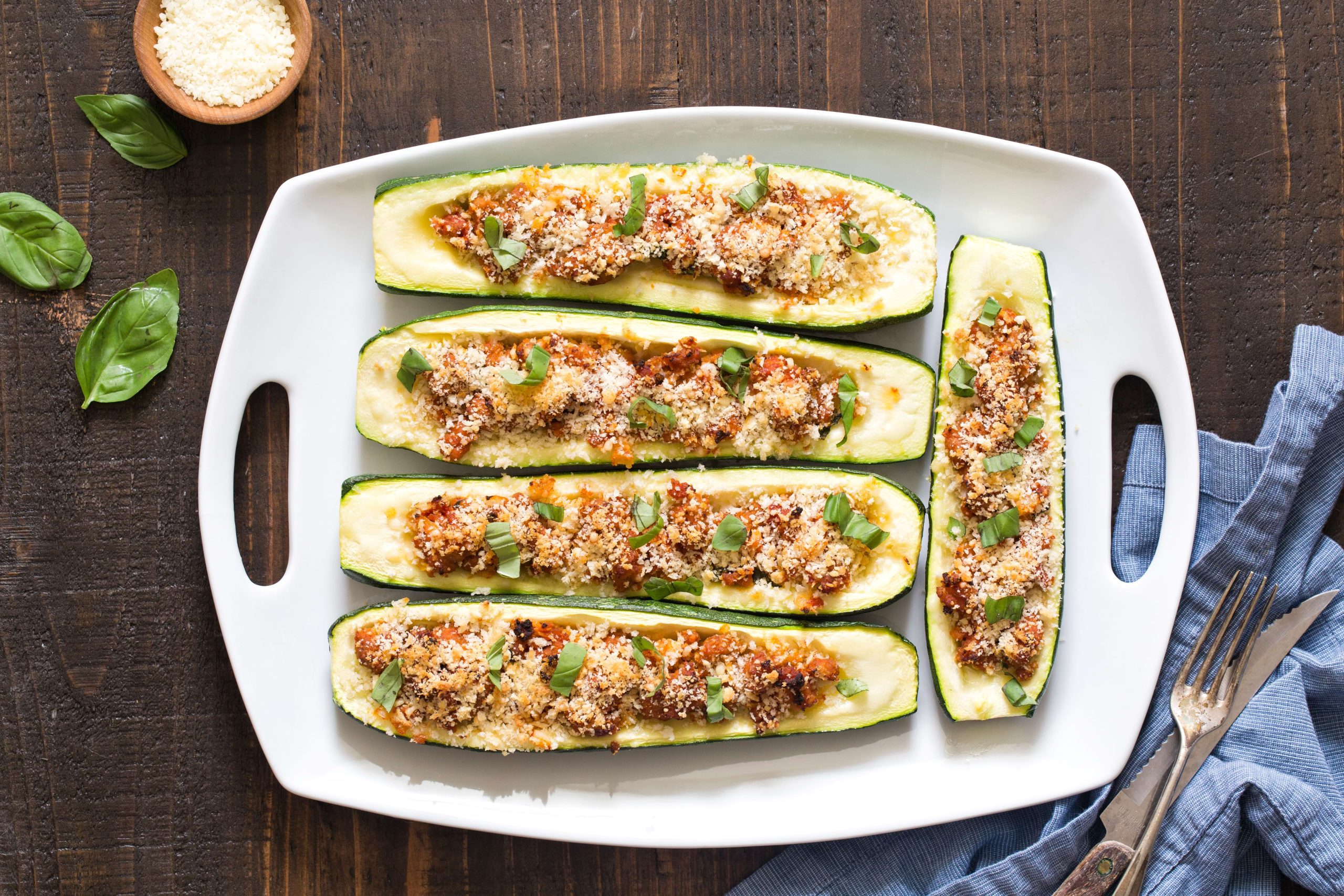 Veal Stuffed Zucchini background image